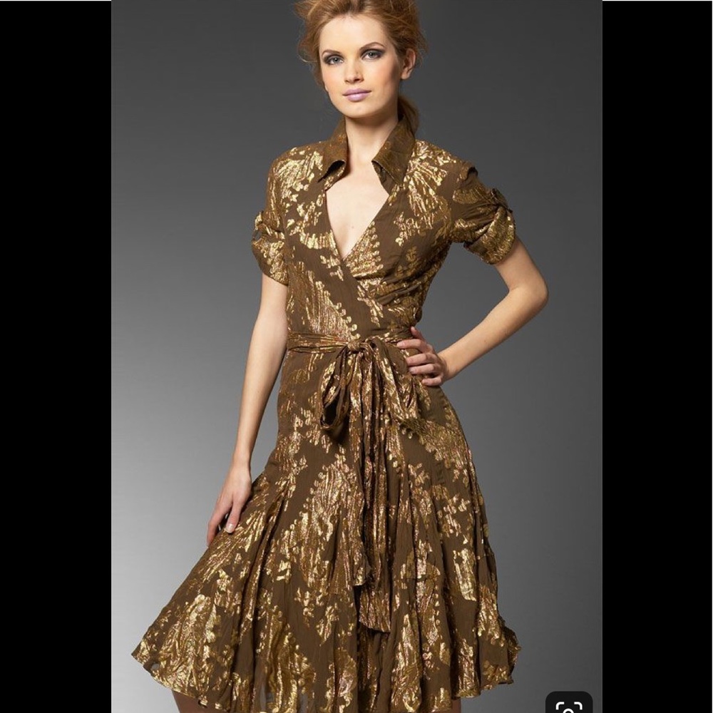 Diane Von Furstenburg taffy wrap silk dress